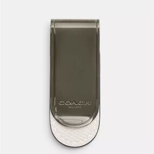 ✨NWT COACH Leather & Metal Money Clip